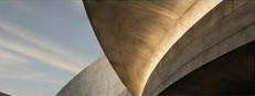 Sculptural curves of a contemporary building